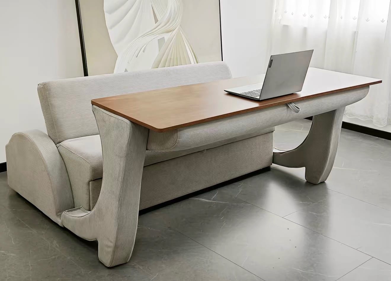 Home Atelier Belluti Scratch Resistant Foldable Sofa Bed with Study Table
