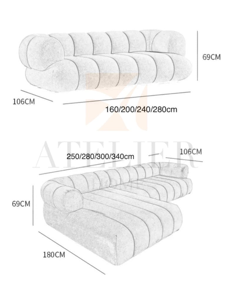 Home Atelier Benji Boucle Sectional Sofa