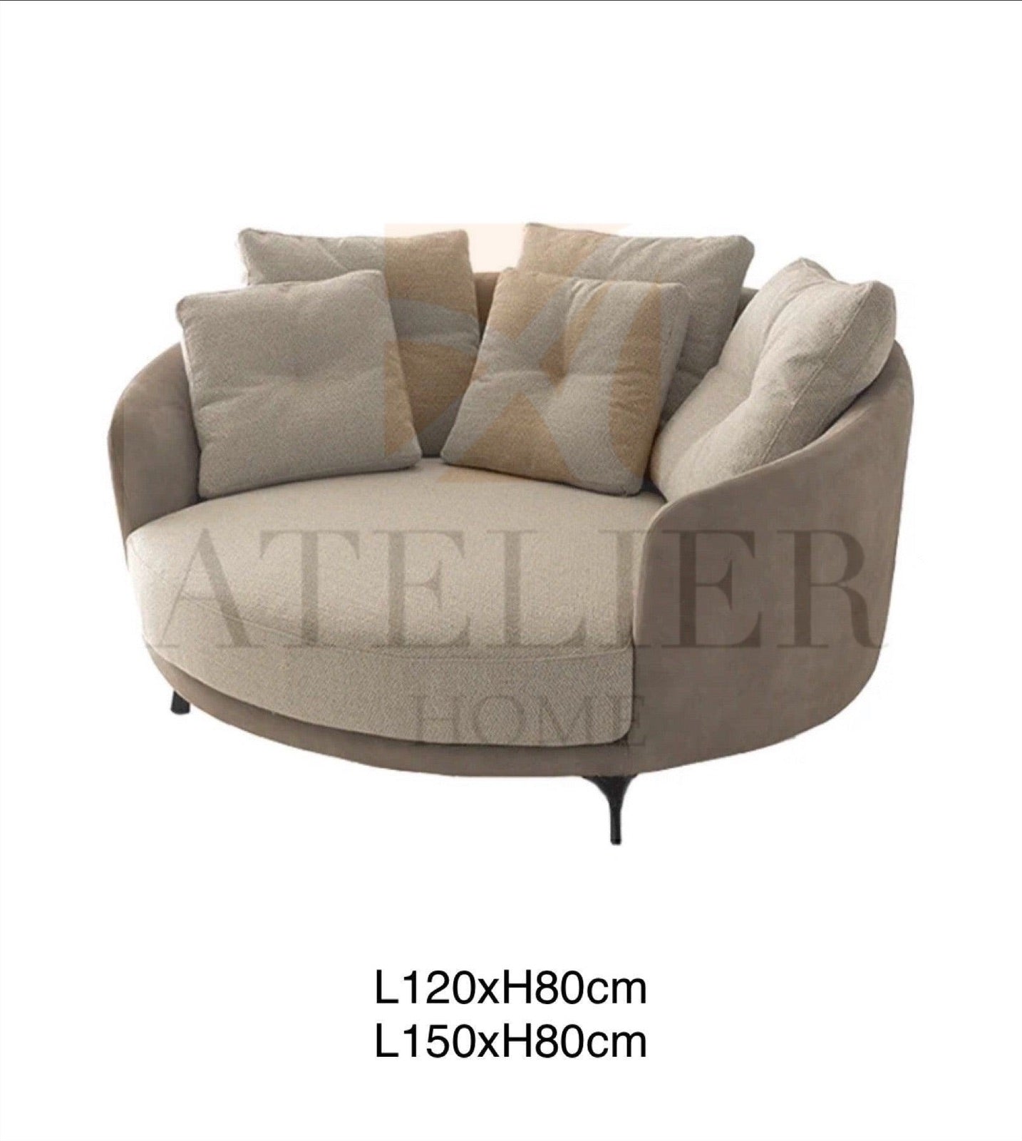 Home Atelier Berns Performance Boucle Round Chaise