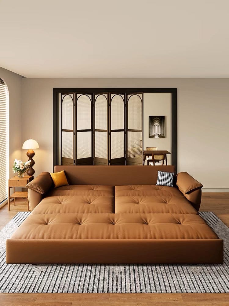 Home Atelier Bill  Genuine Leather Storage Sofa Bed