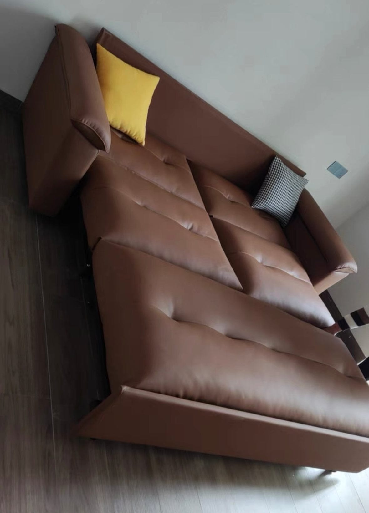 Home Atelier Bill  Genuine Leather Storage Sofa Bed