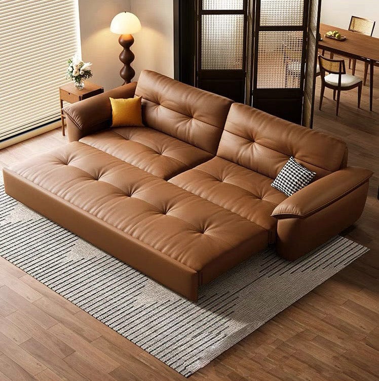 Home Atelier Bill  Genuine Leather Storage Sofa Bed