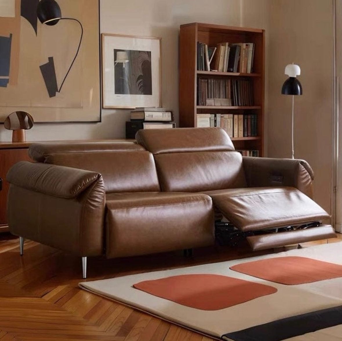Home Atelier Billy Sectional Electric Recliner Leather Sofa