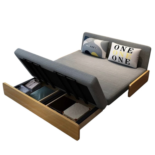 Home Atelier Blanc Wooden Pull-out Storage Sofa Bed