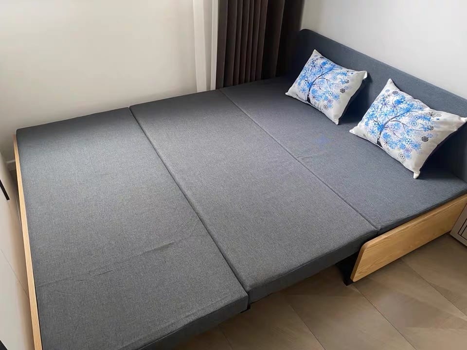 Home Atelier Blanc Wooden Pull-out Storage Sofa Bed