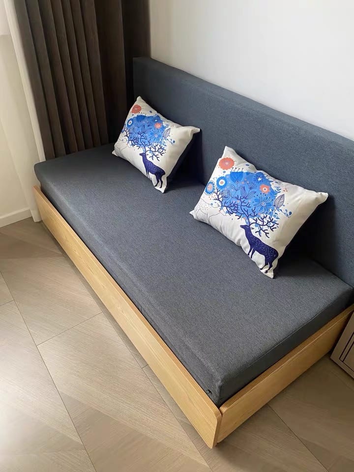 Home Atelier Blanc Wooden Pull-out Storage Sofa Bed