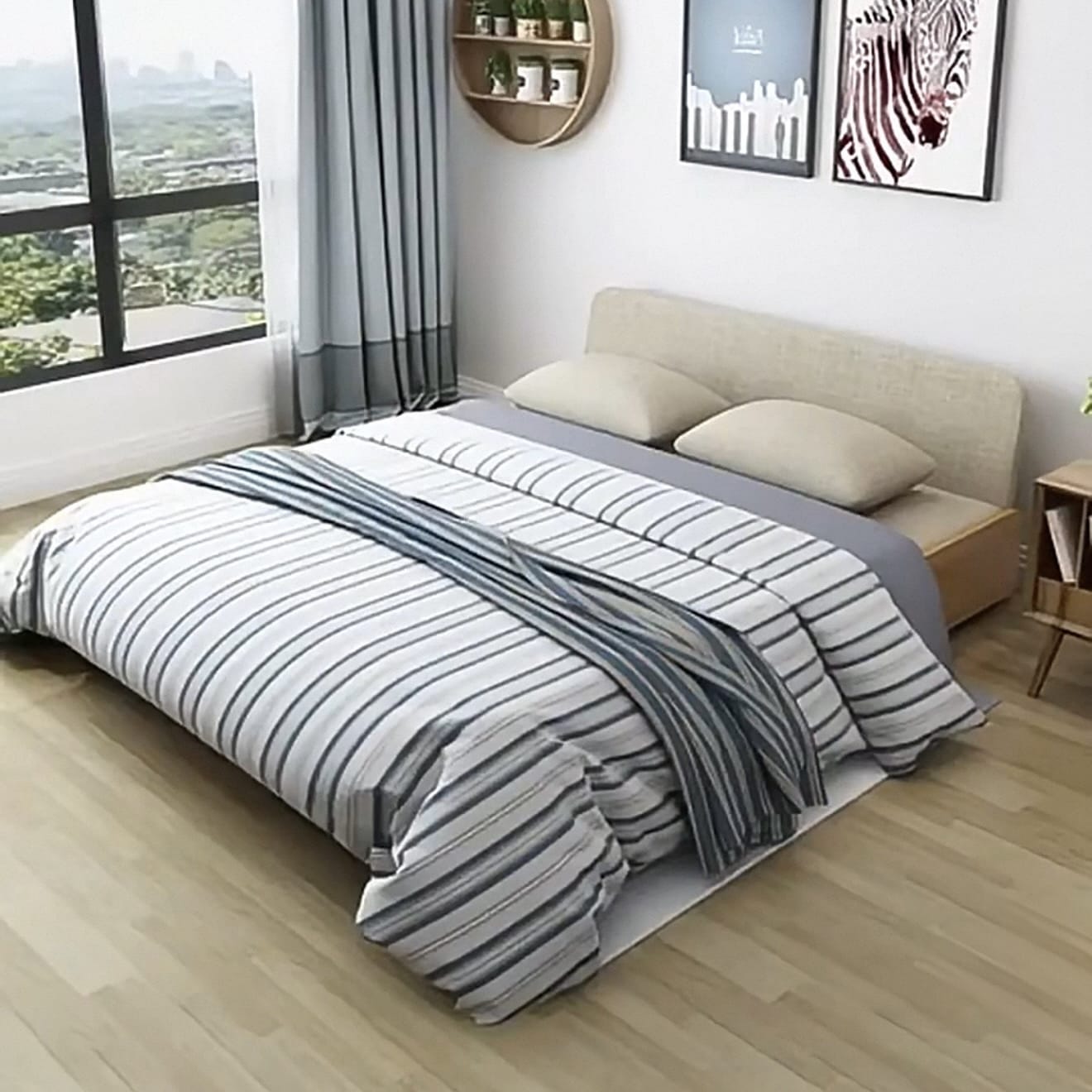 Home Atelier Blanc Wooden Pull-out Storage Sofa Bed