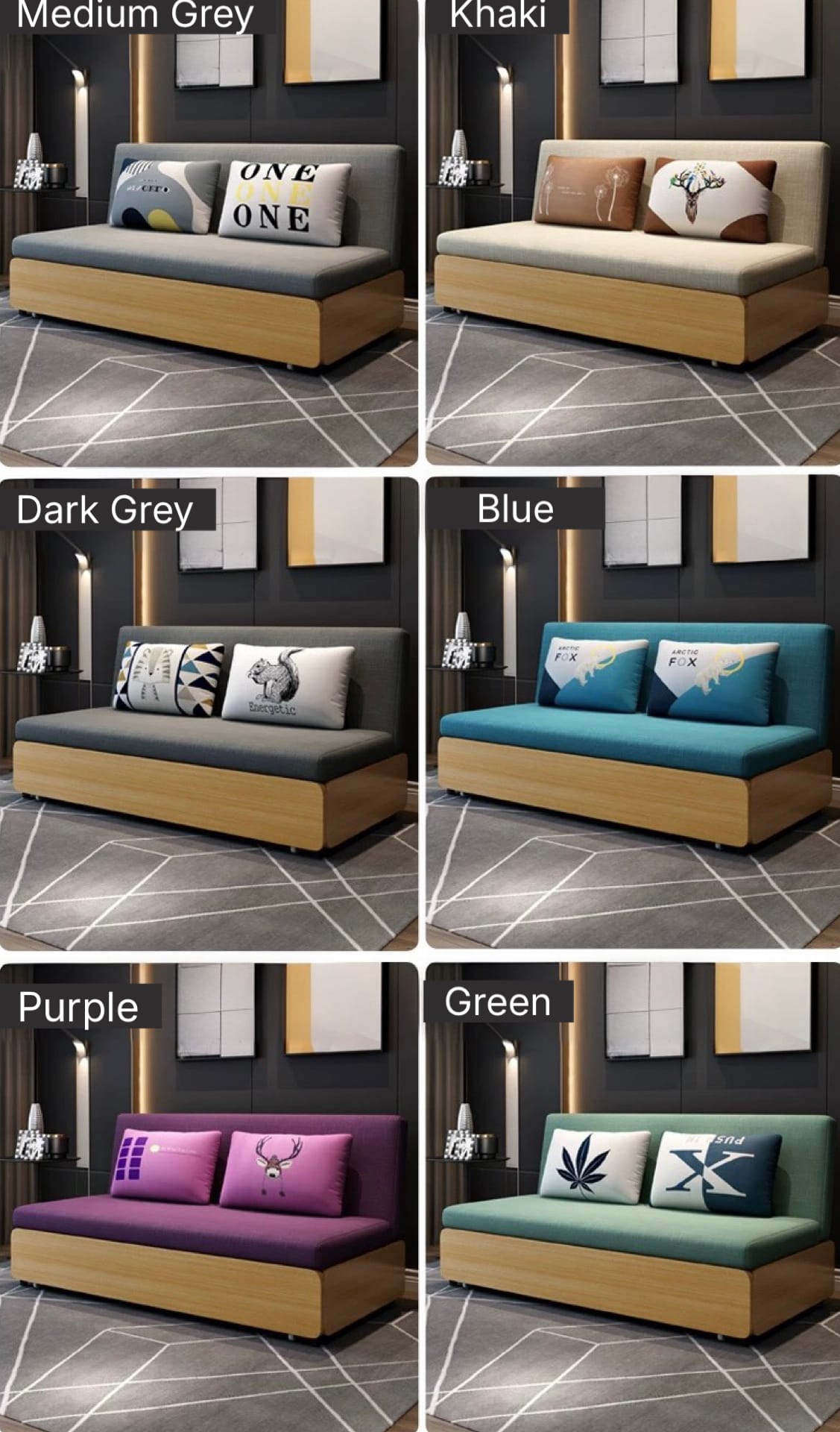 Home Atelier Blanc Wooden Pull-out Storage Sofa Bed