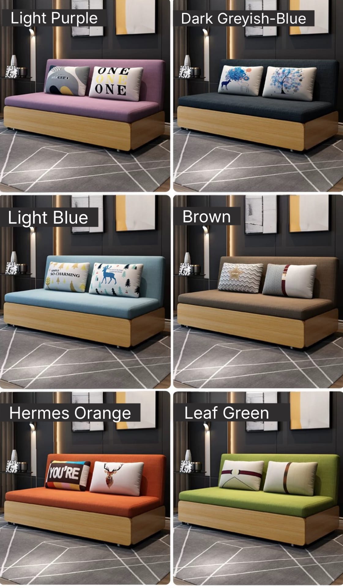 Home Atelier Blanc Wooden Pull-out Storage Sofa Bed