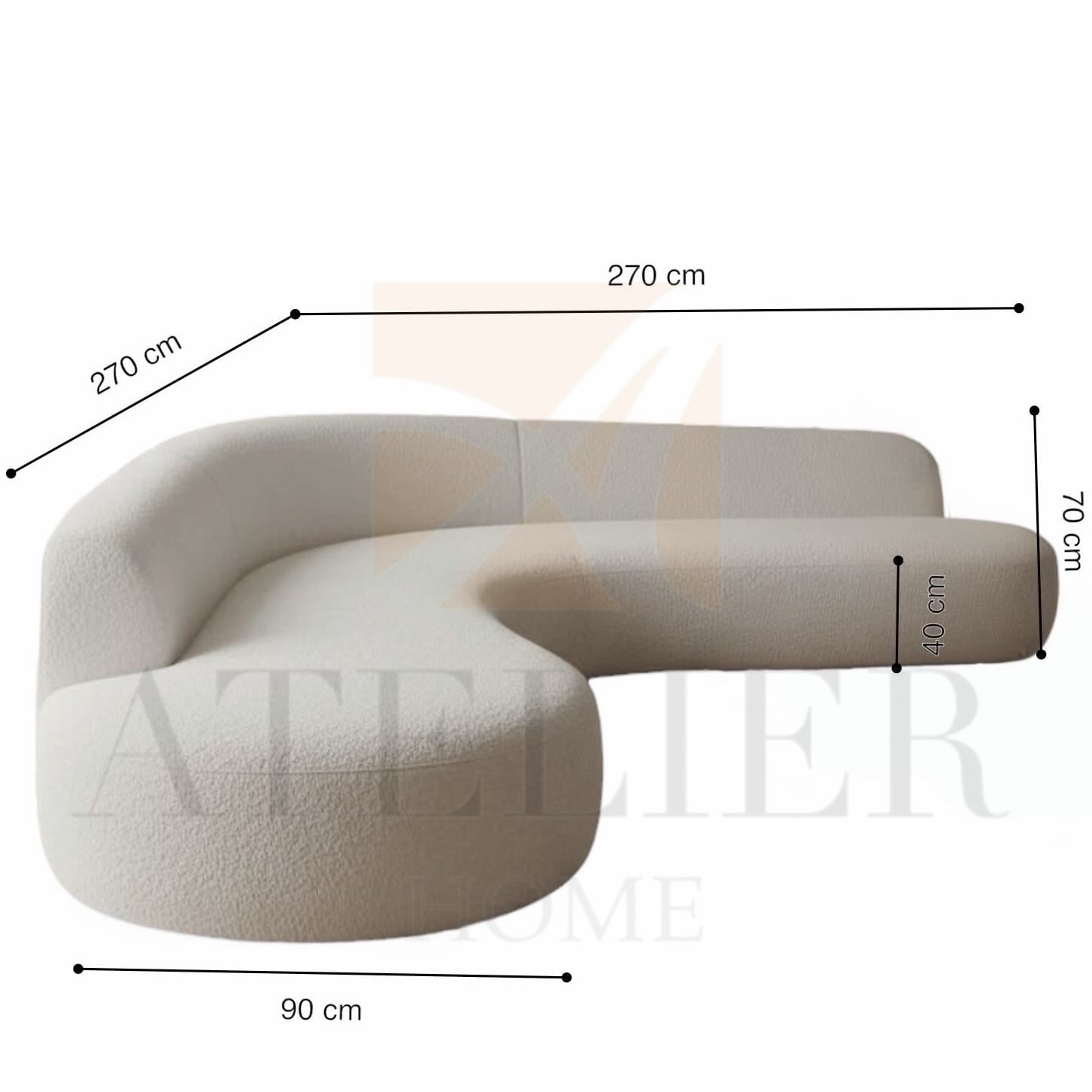 Home Atelier Bonza Performance Boucle Curve Sofa (Copy)