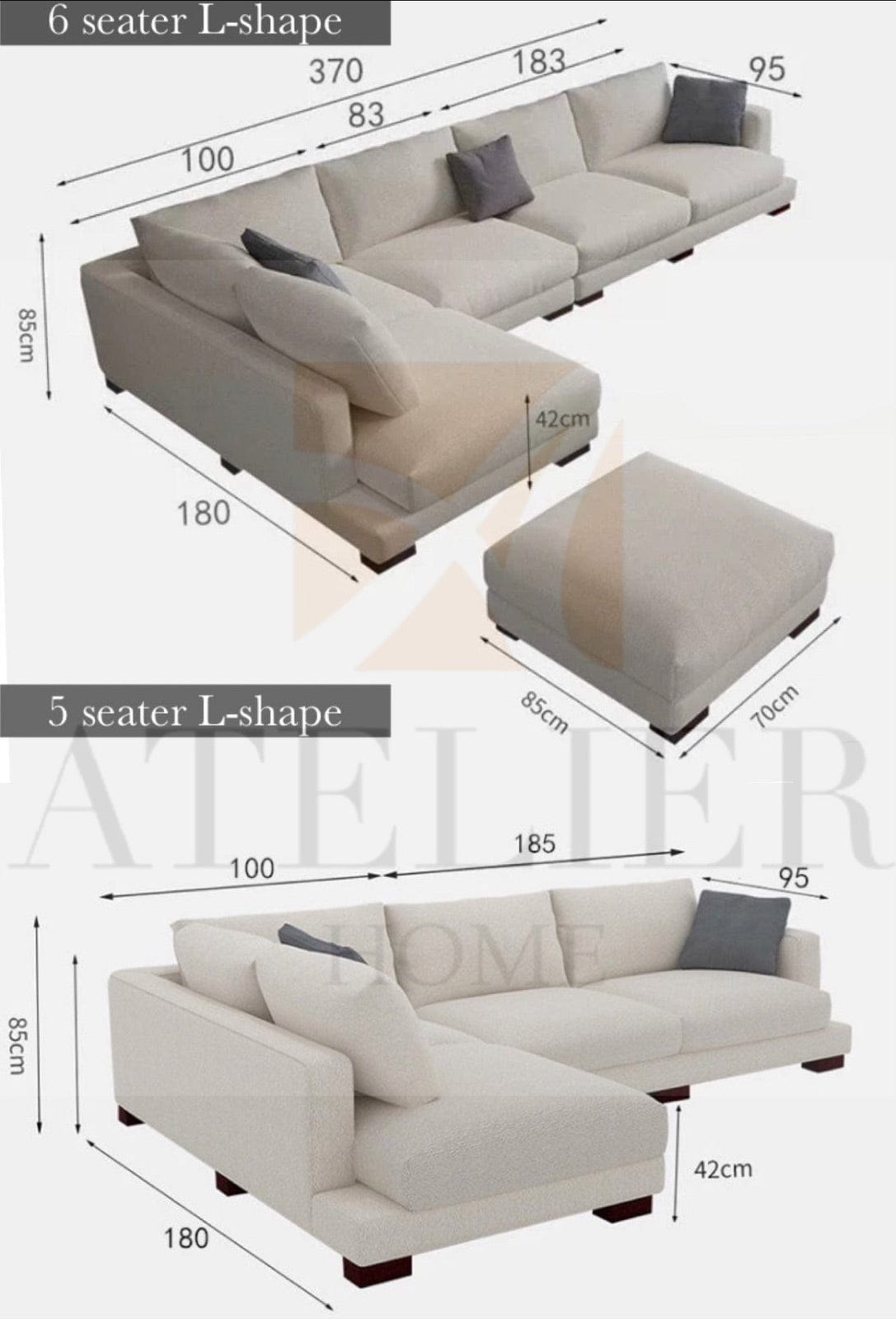 Home Atelier Borsani Sectional L-Shape Sofa