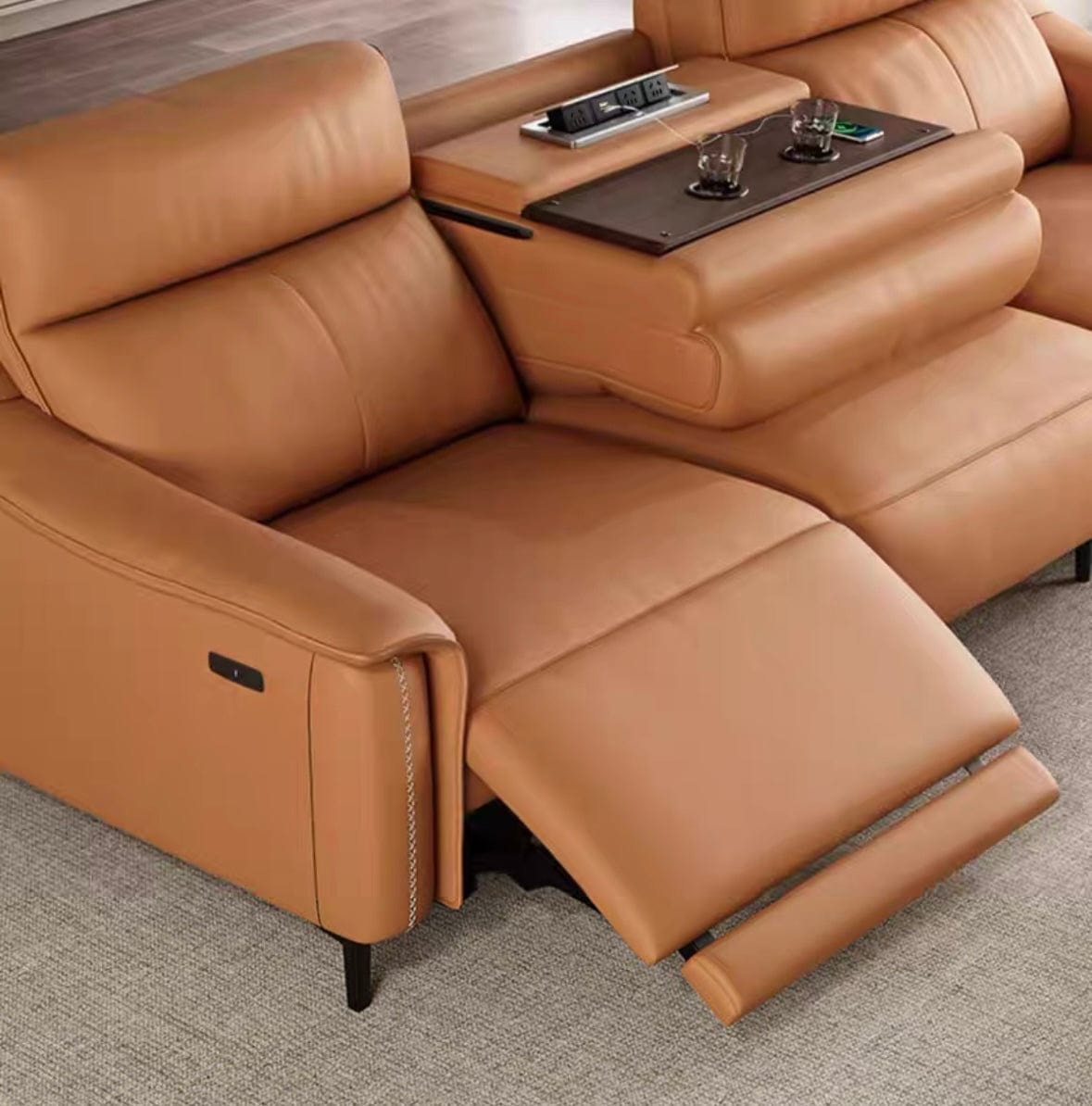 Home Atelier Bridgett Leather Recliner Sofa