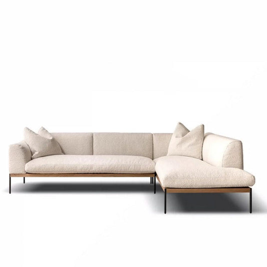 Home Atelier Capella Performance Boucle Sofa with Wooden Base