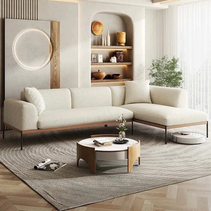 Home Atelier Capella Performance Boucle Sofa with Wooden Base