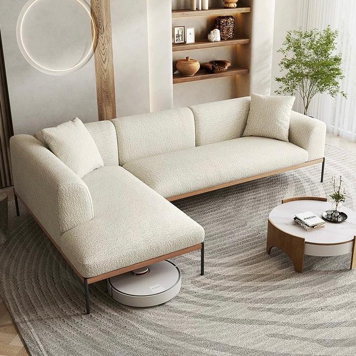 Home Atelier Capella Performance Boucle Sofa with Wooden Base