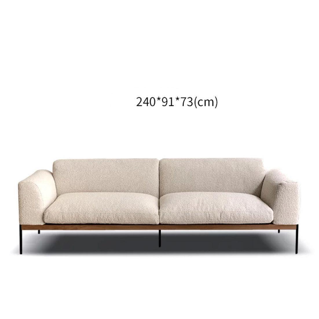 Home Atelier Capella Performance Boucle Sofa with Wooden Base