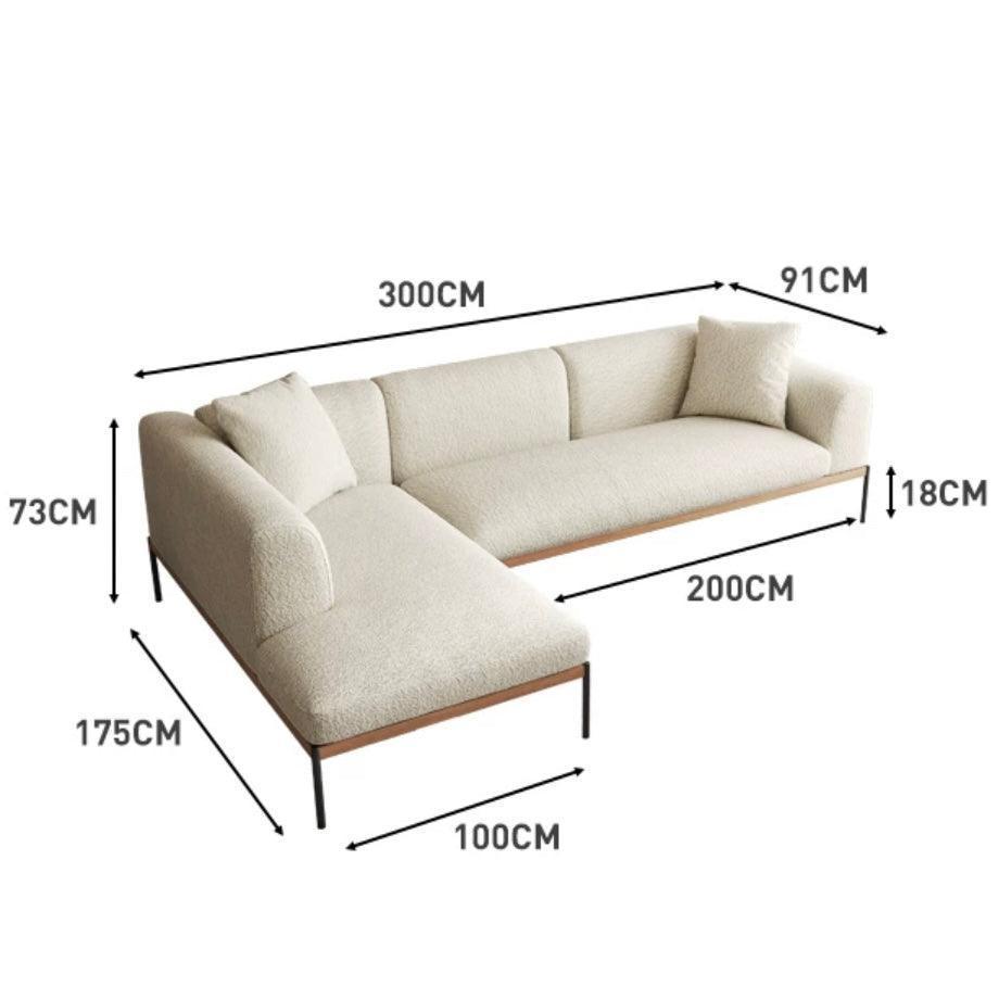 Home Atelier Capella Performance Boucle Sofa with Wooden Base