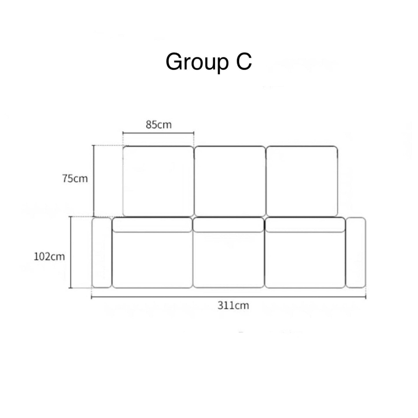 Home Atelier Caprice Sectional Island L-Shape Sofa