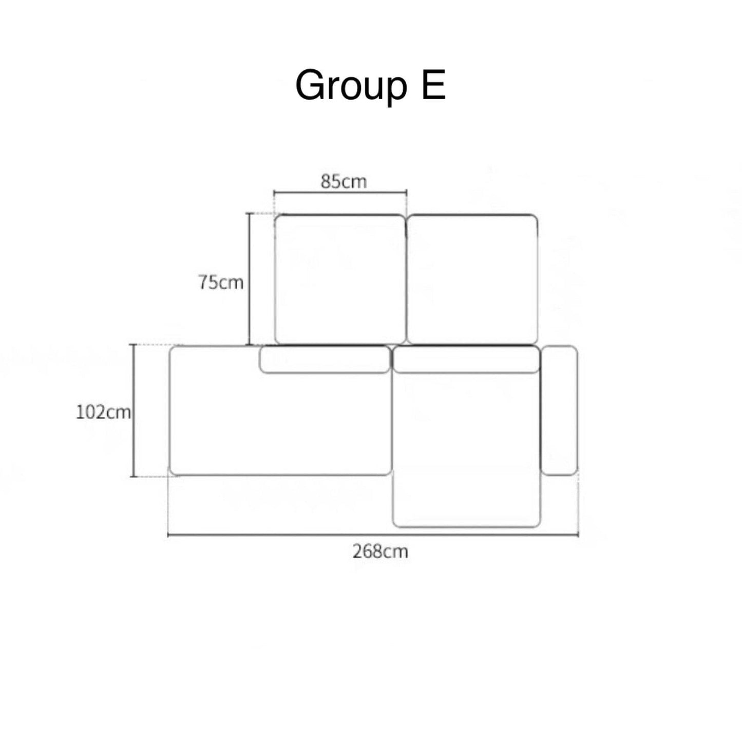 Home Atelier Caprice Sectional Island L-Shape Sofa