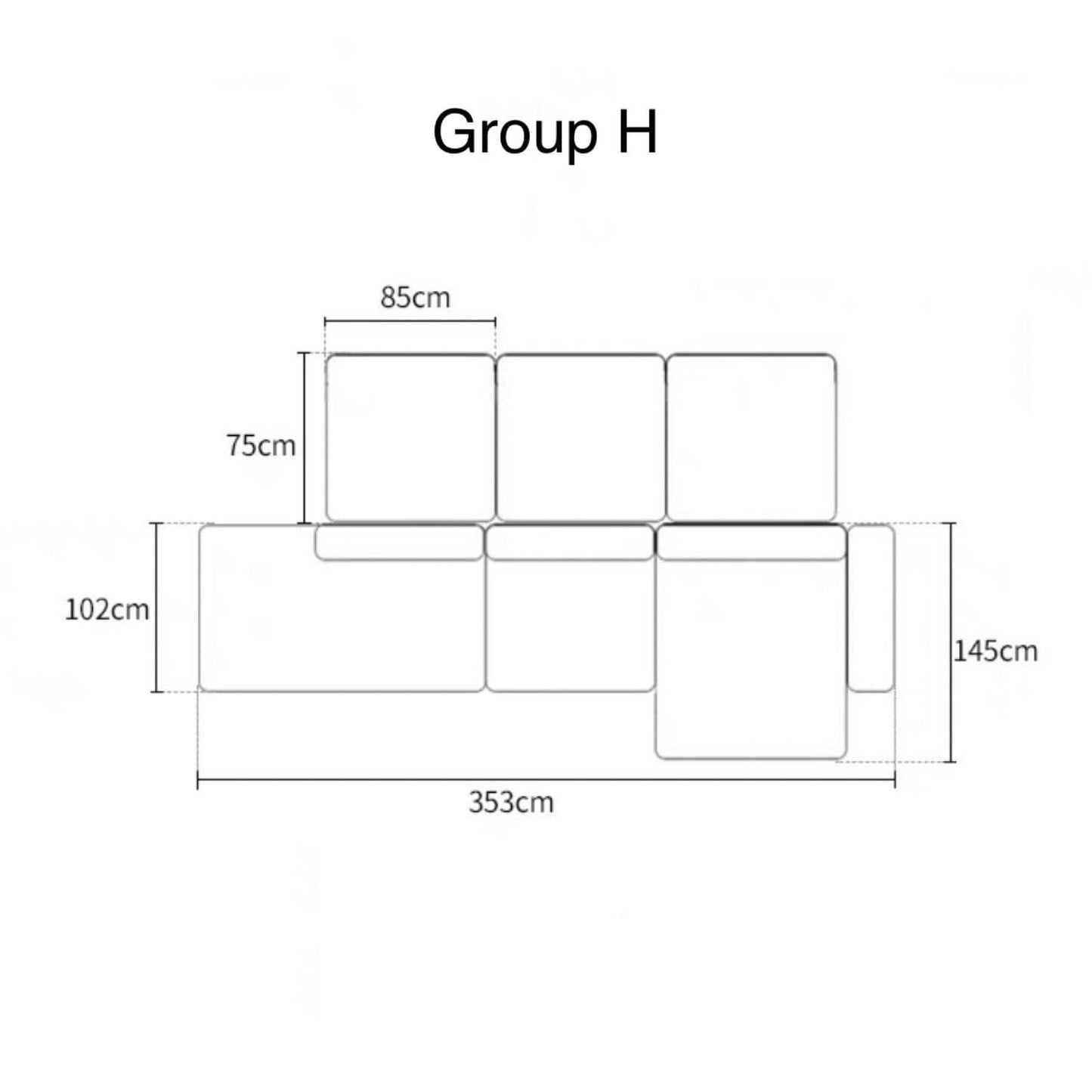 Home Atelier Caprice Sectional Island L-Shape Sofa