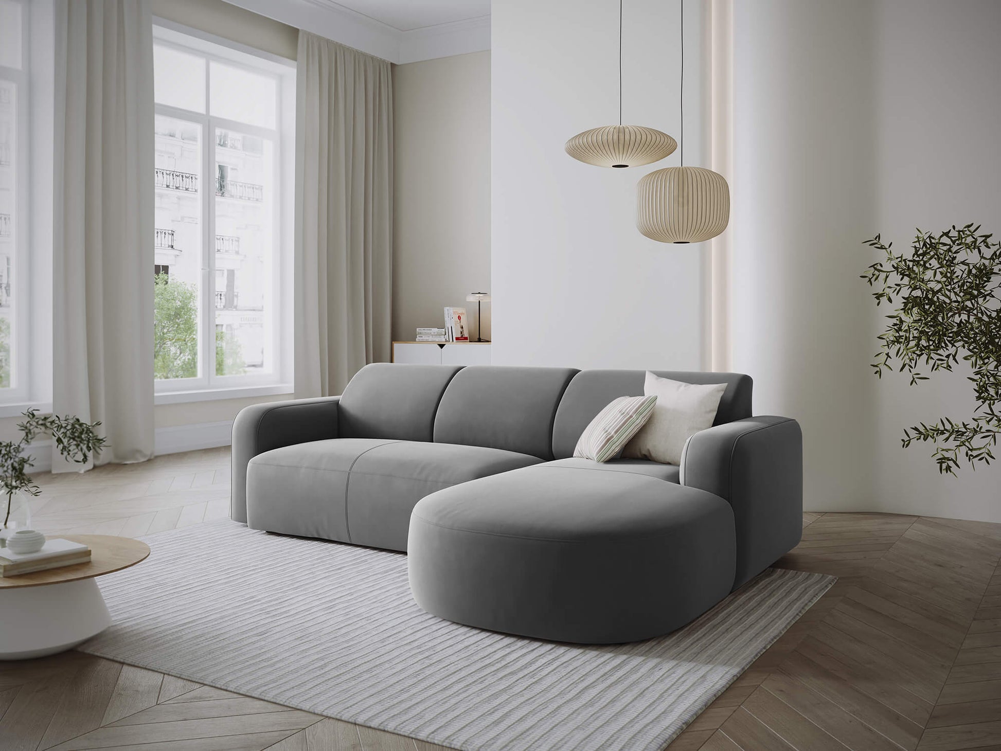 Home Atelier Carrie Designer Sectional Round Chaise Sofa