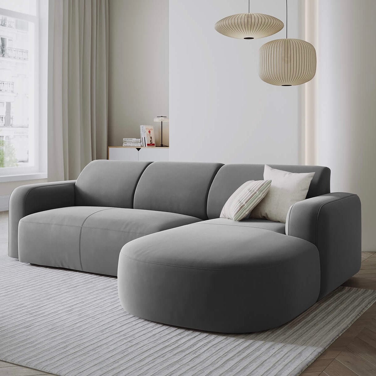 Home Atelier Carrie Scratch Resistant Sectional Curve Chaise Sofa