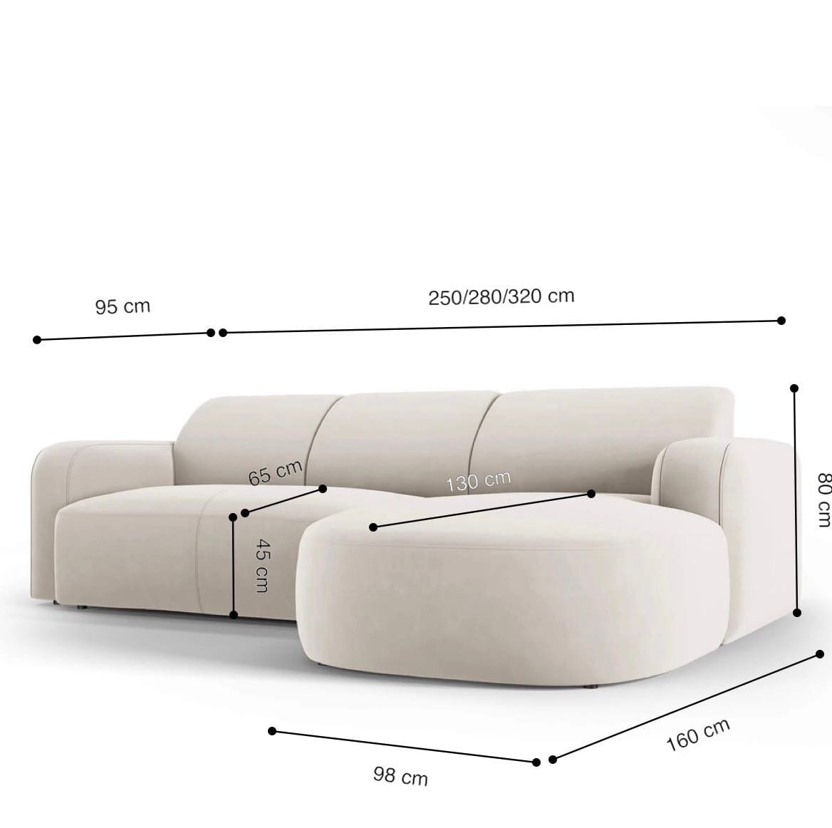 Home Atelier Carrie Scratch Resistant Sectional Curve Chaise Sofa