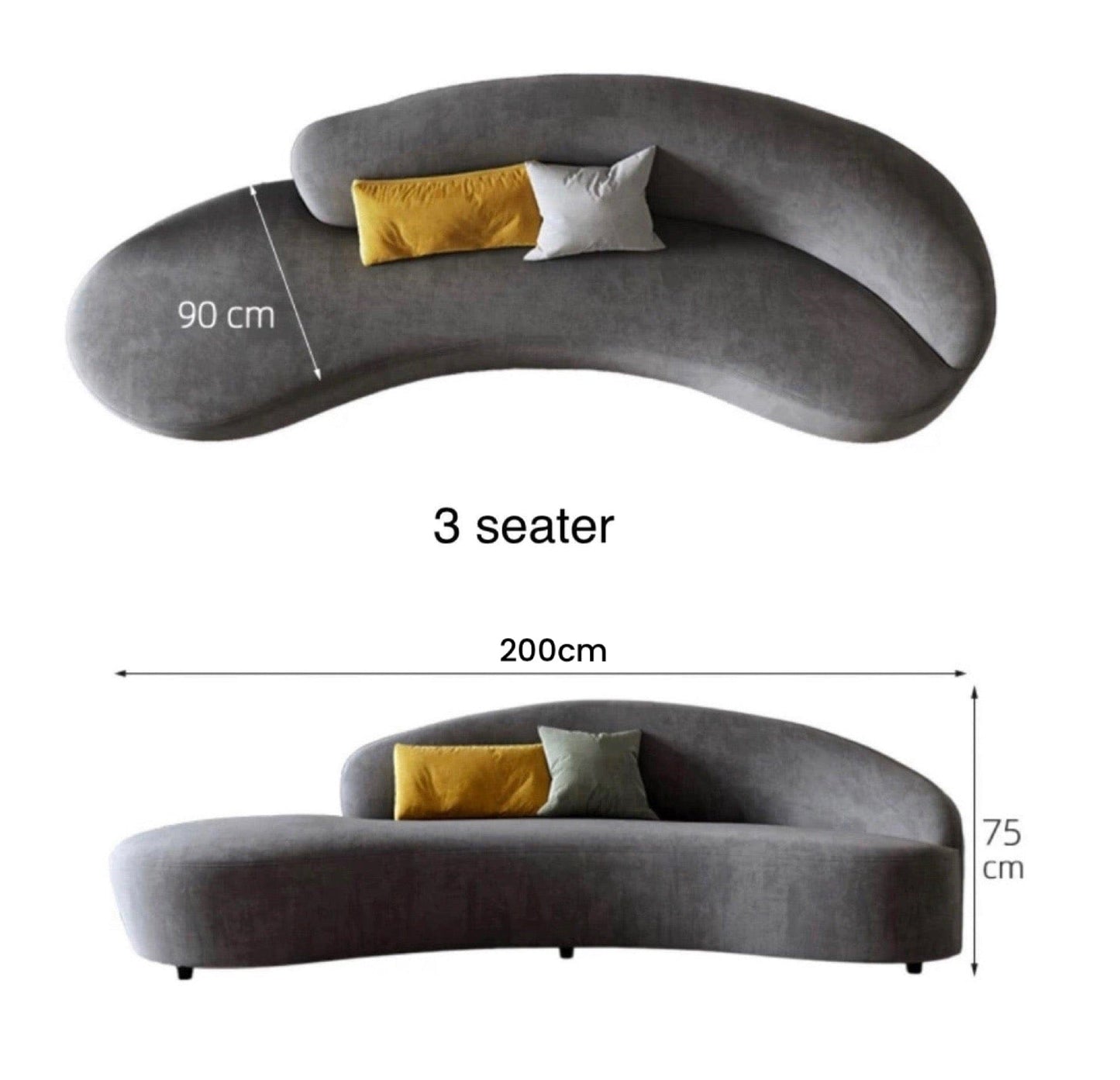 Home Atelier Casden Velvet Curve Sofa