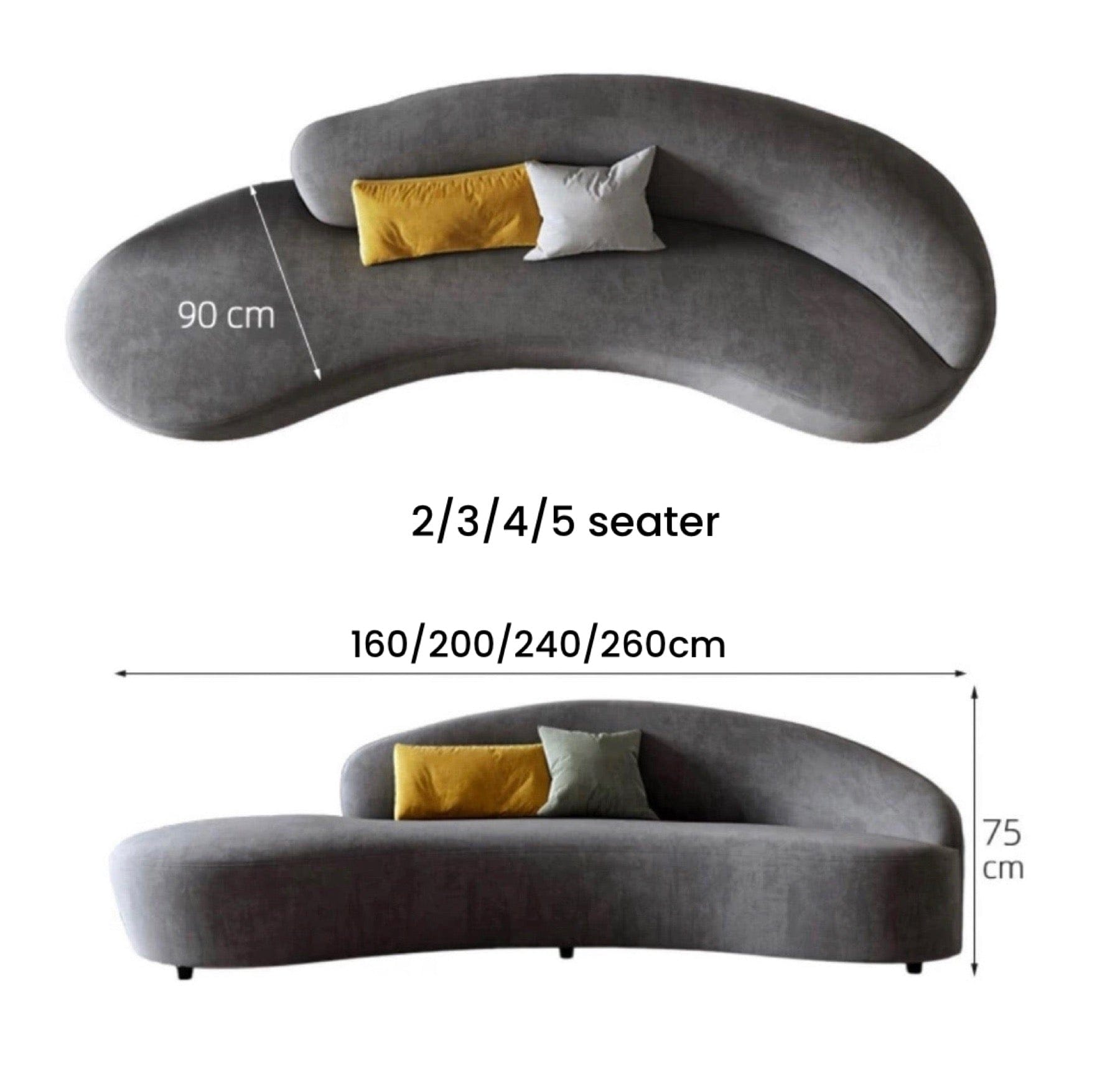 Home Atelier Casden Velvet Curve Sofa