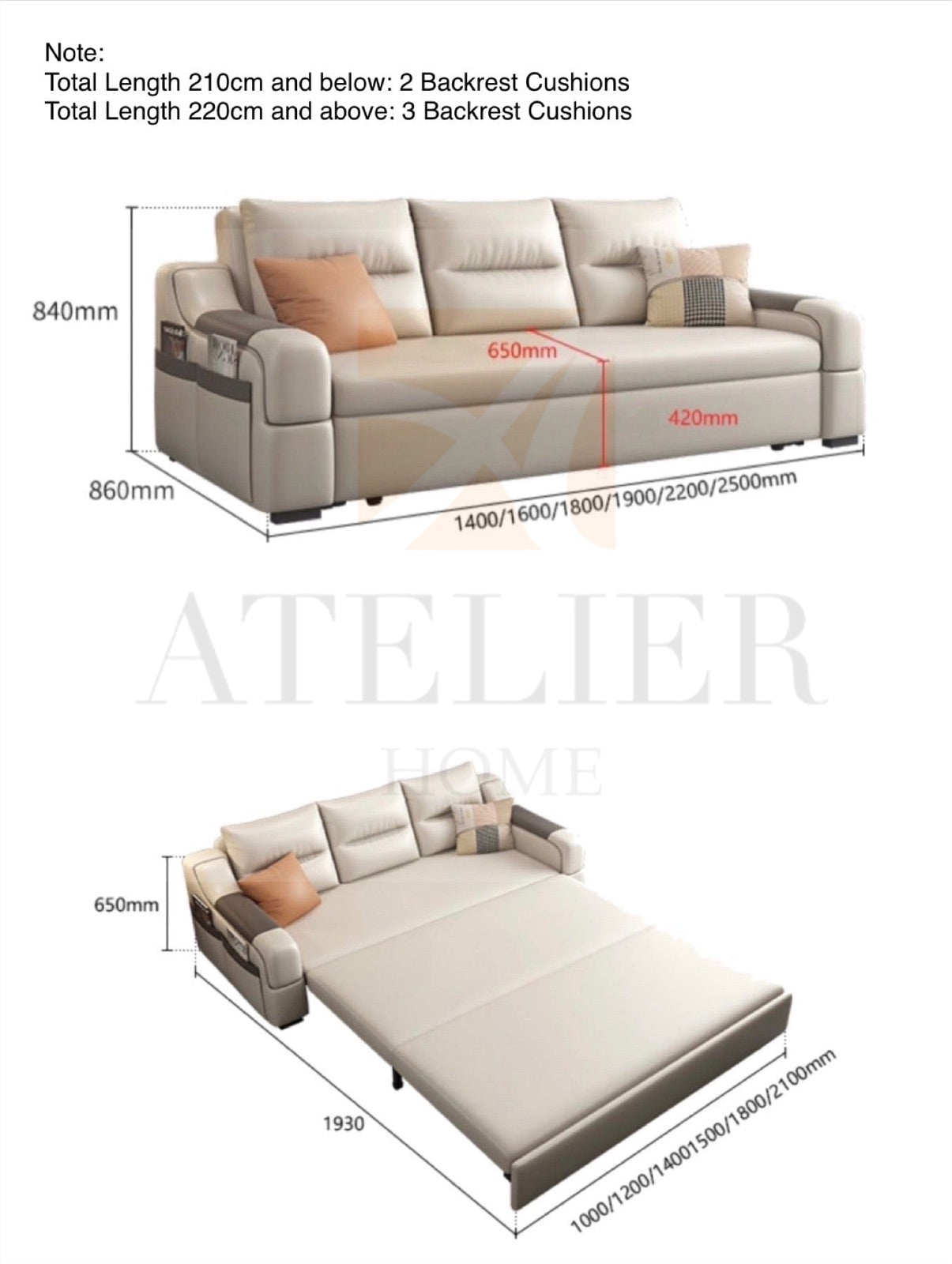 Home Atelier Casey Storage Sofa Bed