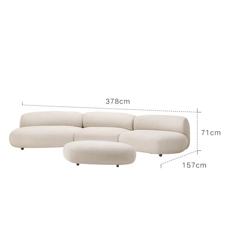 Home Atelier Casper Performance Boucle Sectional Curve Sofa
