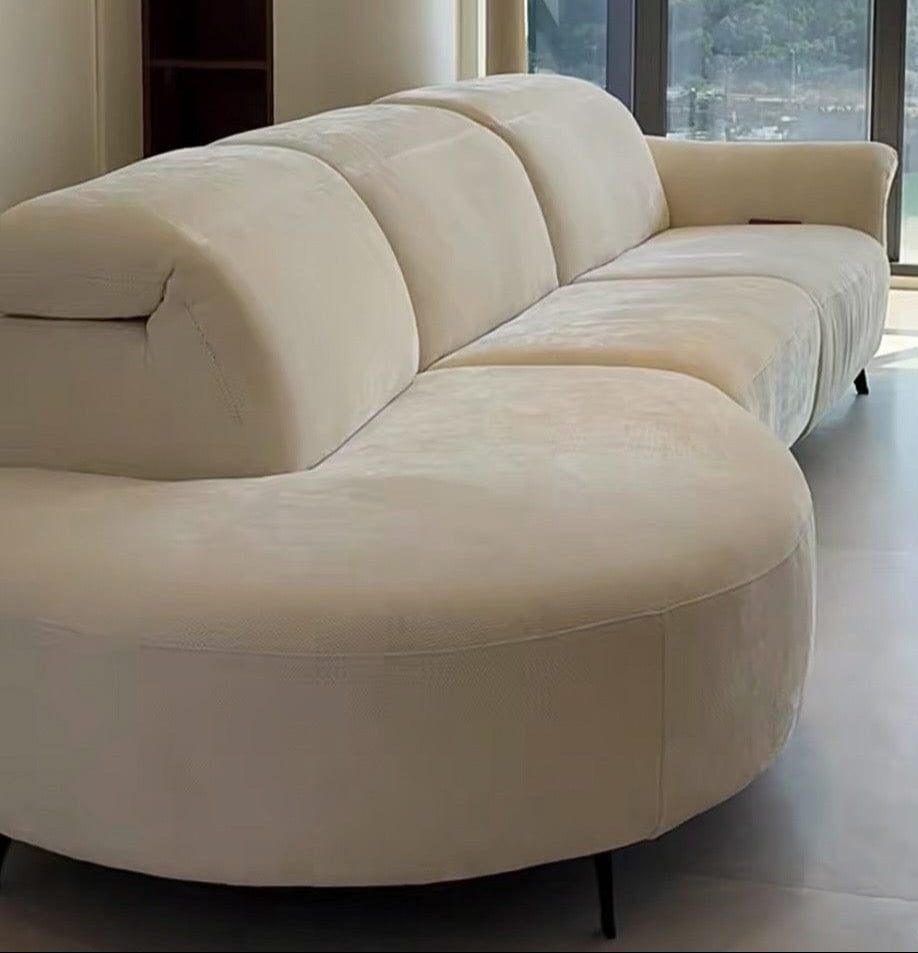 Home Atelier Cassandra Scratch Resistant Round Chaise Electric Recliner Sofa