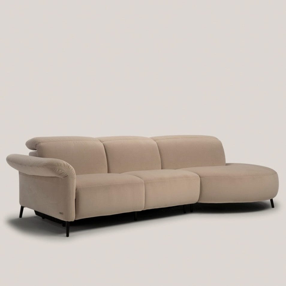 Home Atelier Cassandra Scratch Resistant Round Chaise Electric Recliner Sofa