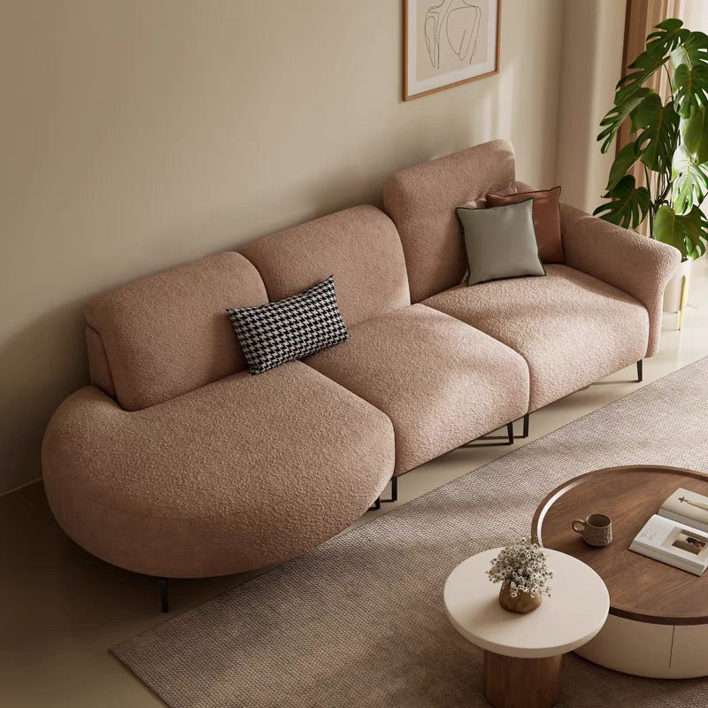 Home Atelier Cassandra Scratch Resistant Round Chaise Electric Recliner Sofa