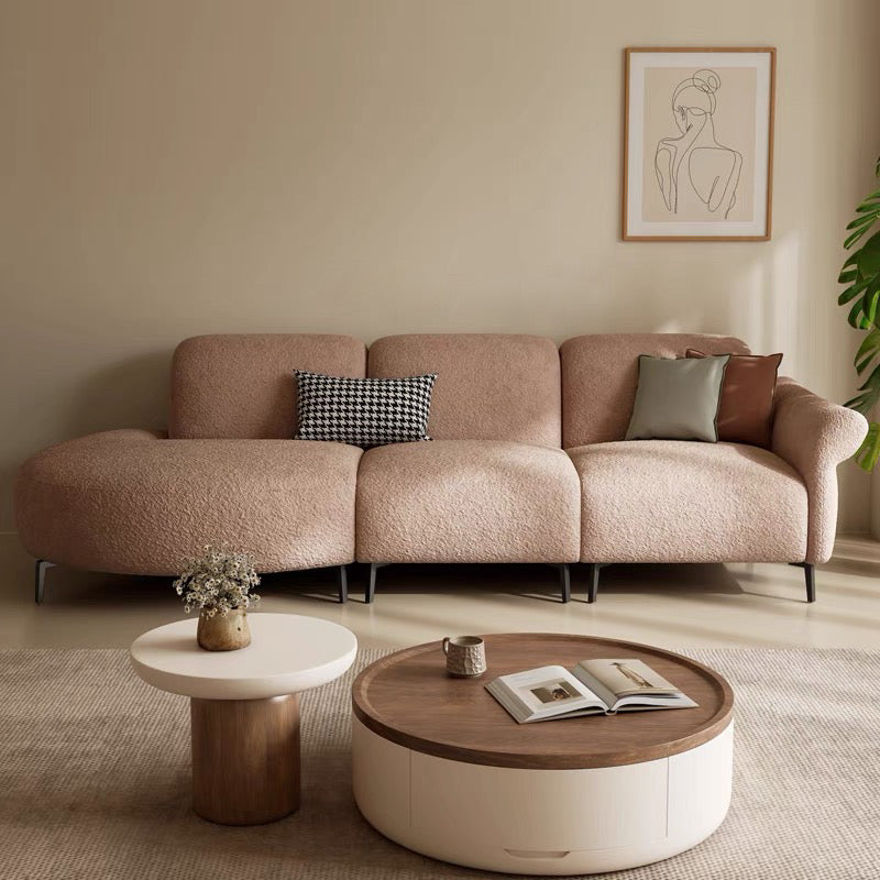 Home Atelier Cassandra Scratch Resistant Round Chaise Electric Recliner Sofa