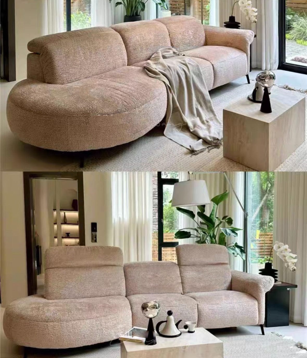 Home Atelier Cassandra Velvet Electric Recliner Sofa