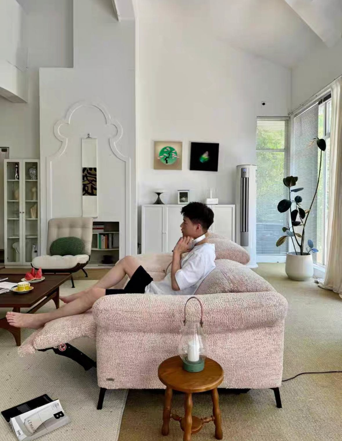 Home Atelier Cassandra Velvet Electric Recliner Sofa