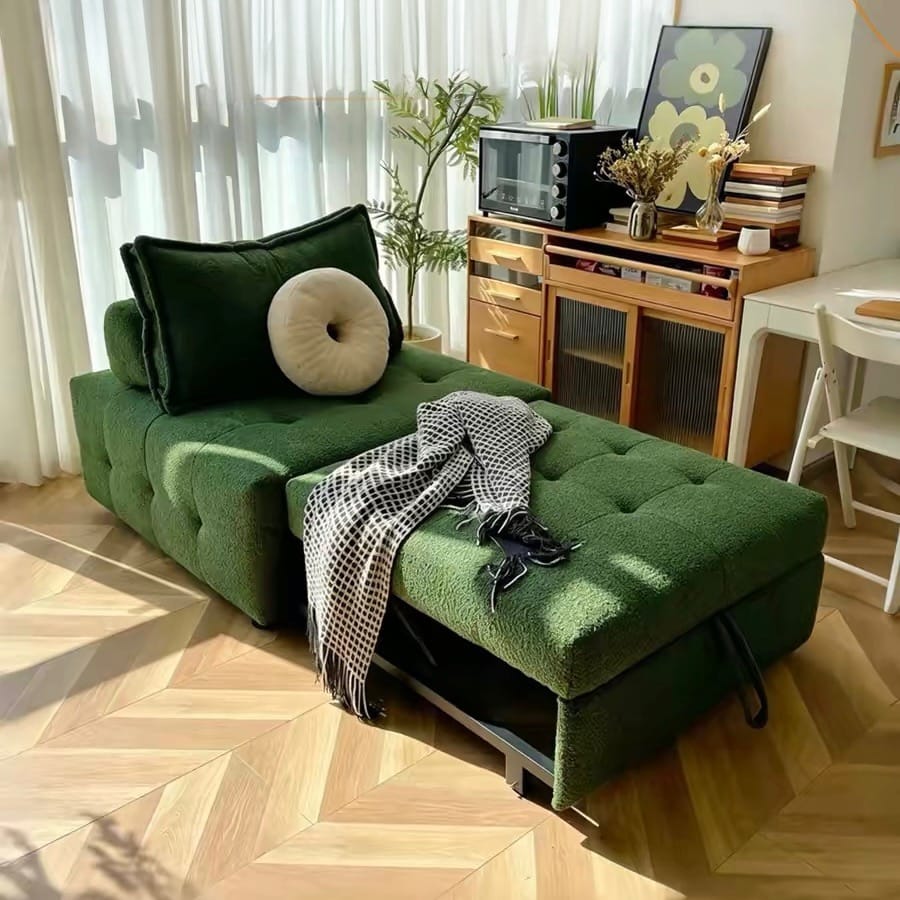 Home Atelier Cecil Tufted Pull-out Boucle Sofa Bed