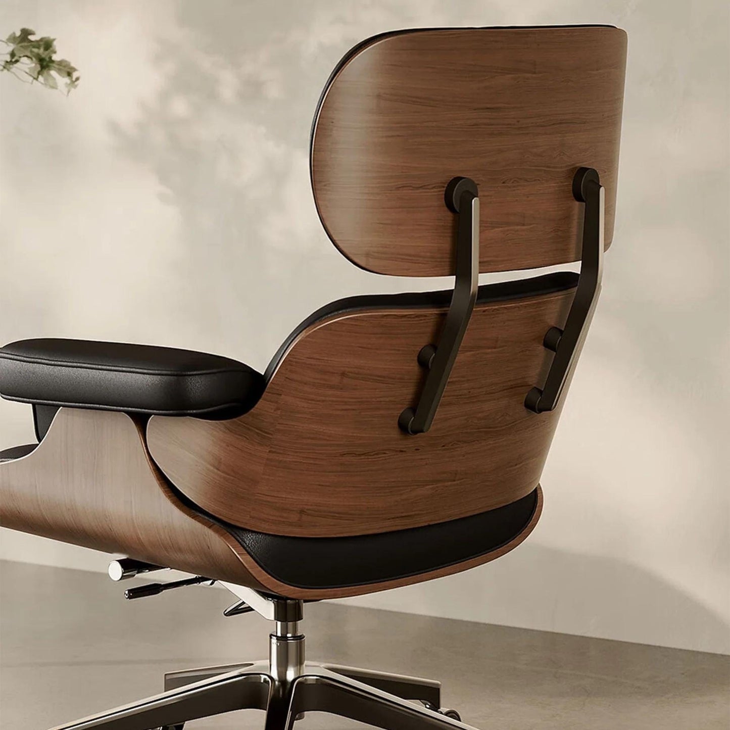 Home Atelier Chairs With Ottoman Mid-Century Modern Leather Lounge Chair and Ottoman Set