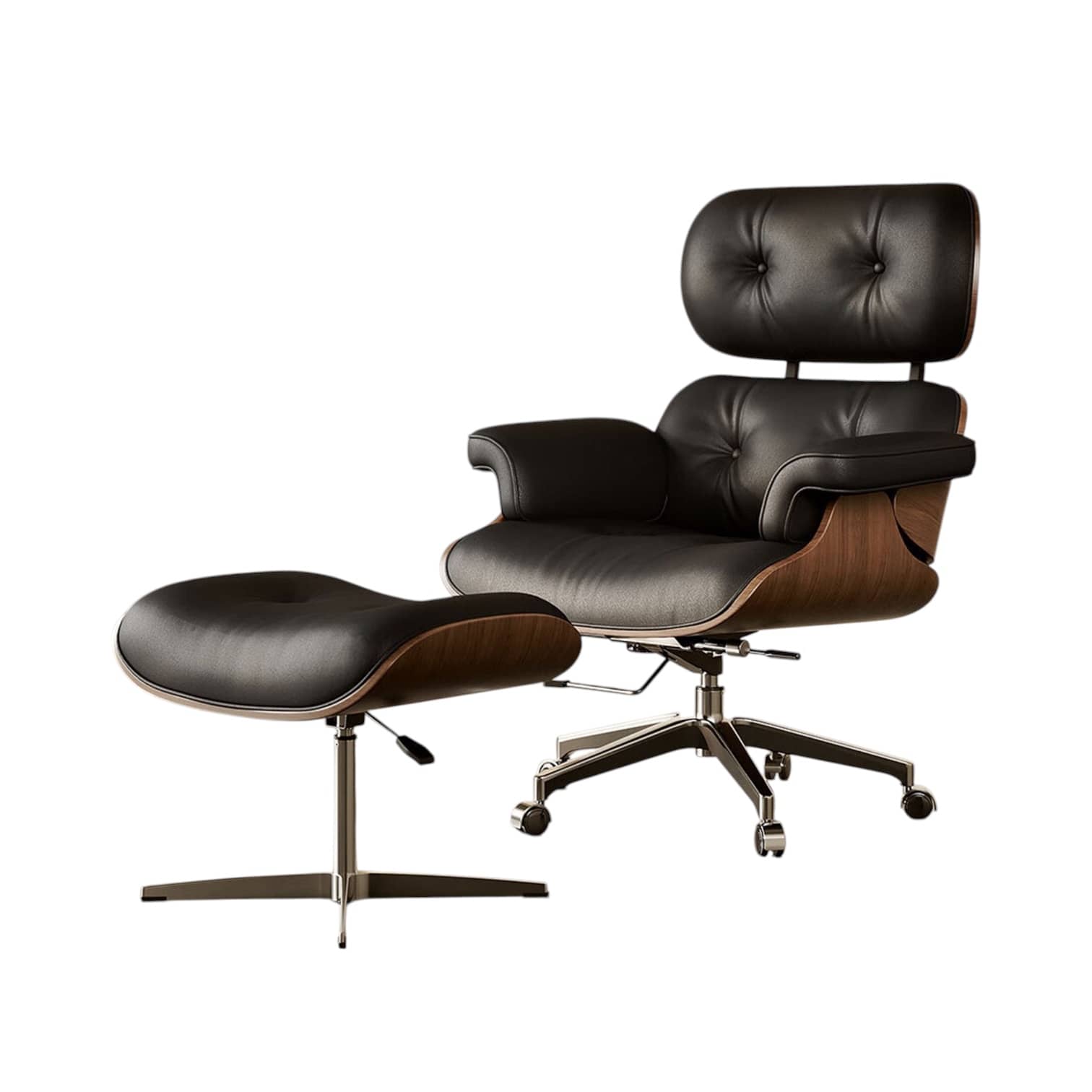 Home Atelier Chairs With Ottoman Stanley Genuine Leather Lounge Chair