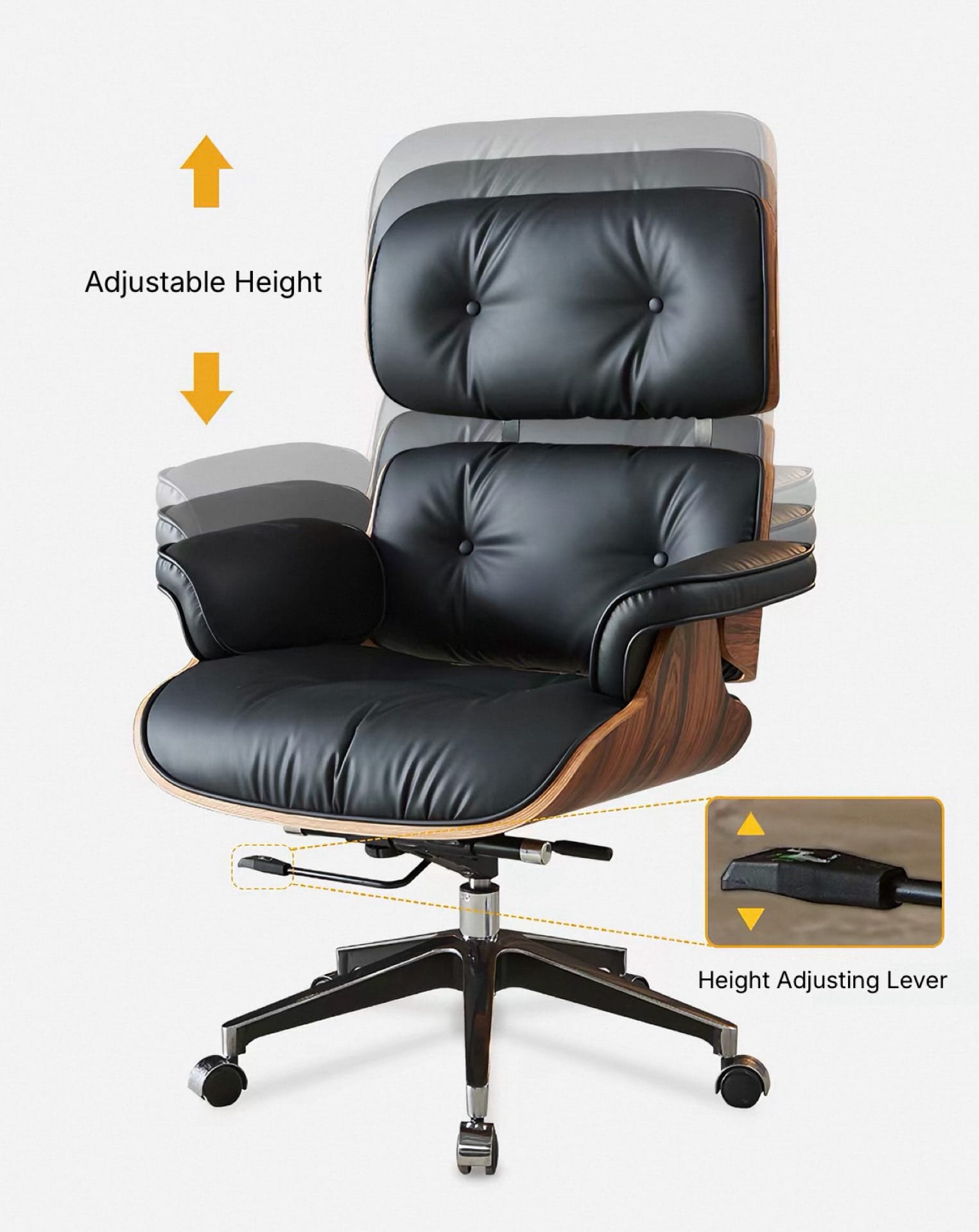 Home Atelier Chairs With Ottoman Stanley Genuine Leather Lounge Chair