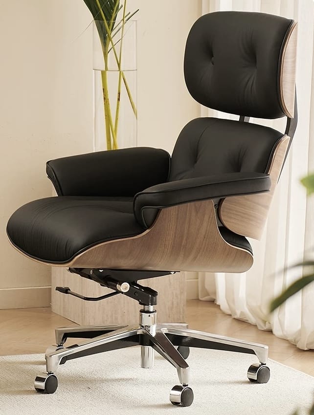 Home Atelier Chairs With Ottoman Stanley Genuine Leather Lounge Chair