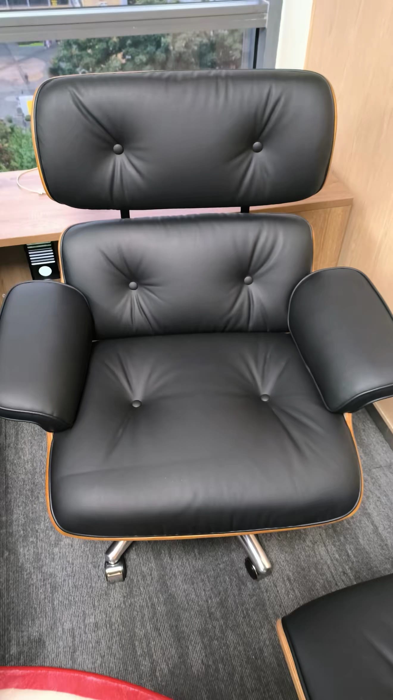 Home Atelier Chairs With Ottoman Stanley Genuine Leather Lounge Chair