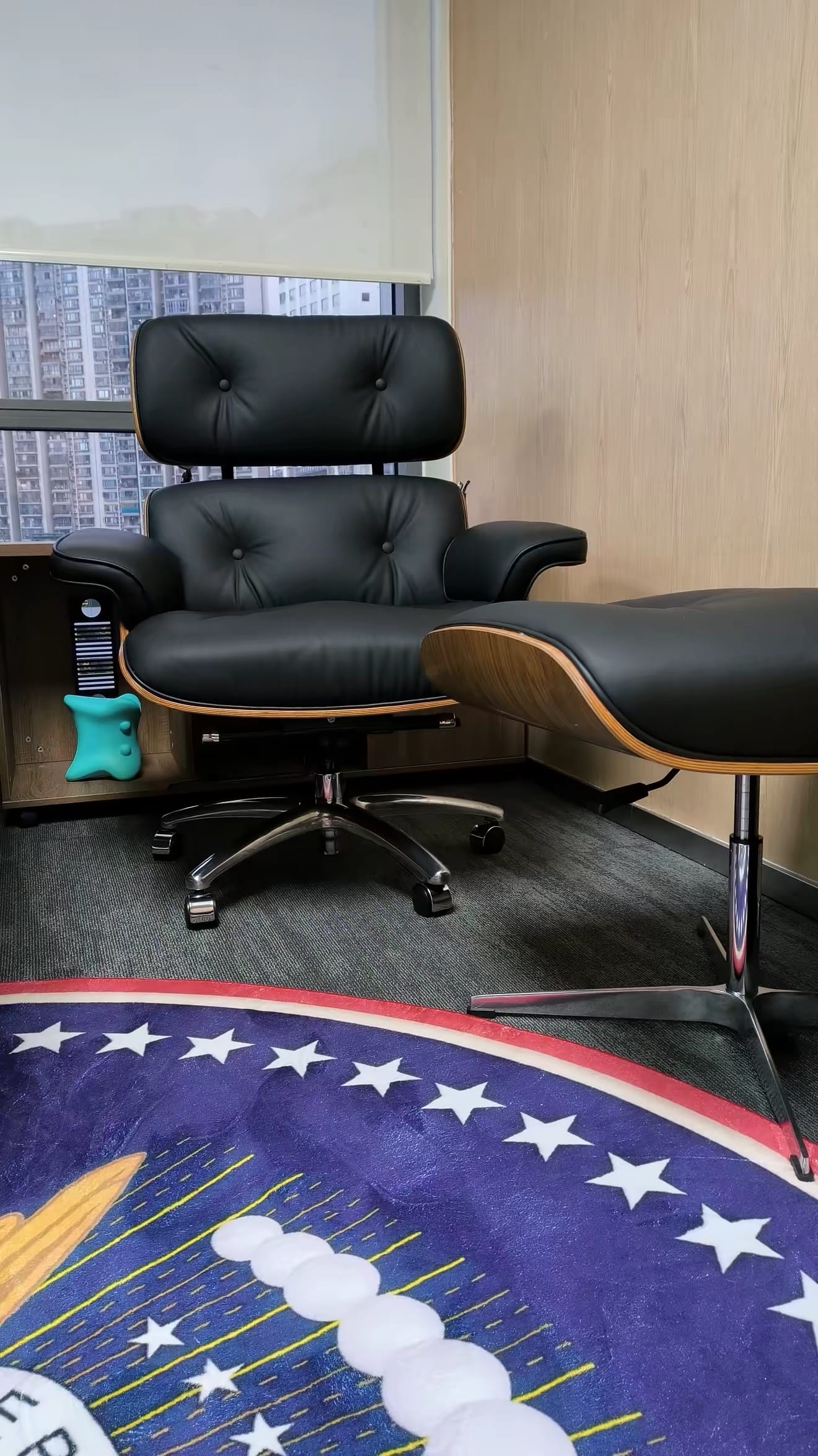 Home Atelier Chairs With Ottoman Stanley Genuine Leather Lounge Chair