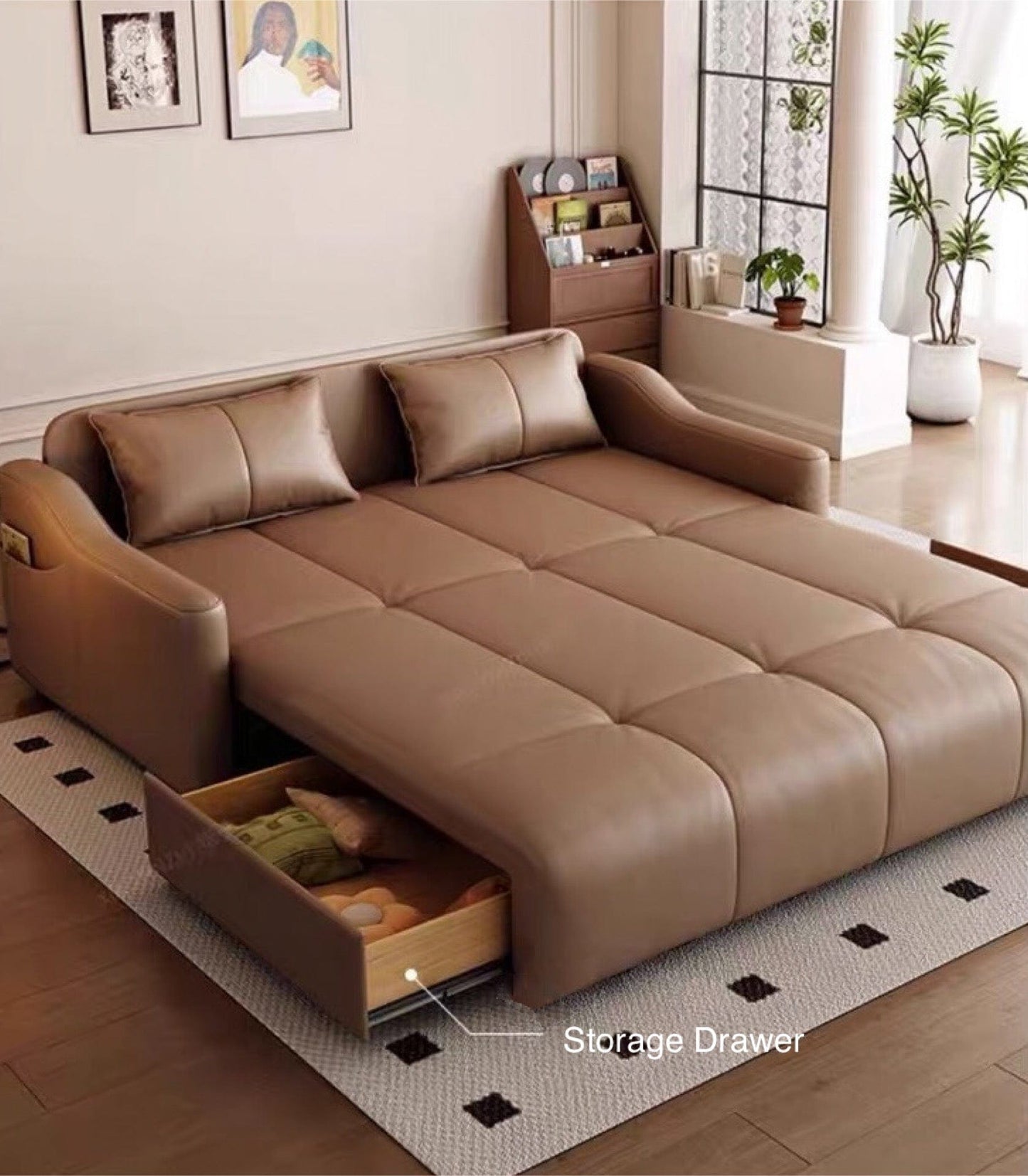 Home Atelier Chiraz Genuine Leather Electric Sofa Bed