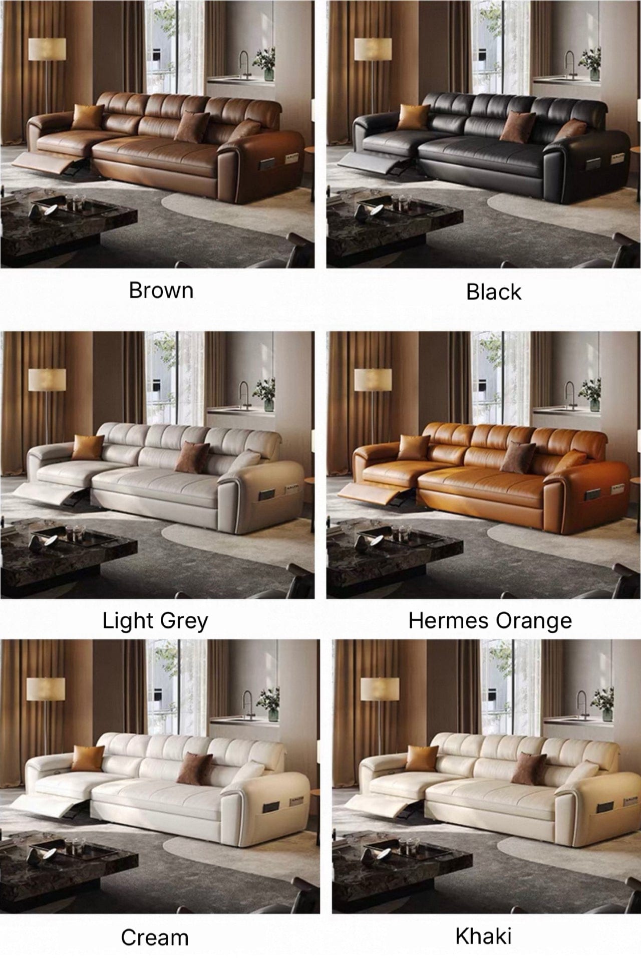 Home Atelier Christen Electric Recliner Leather Sofa Bed