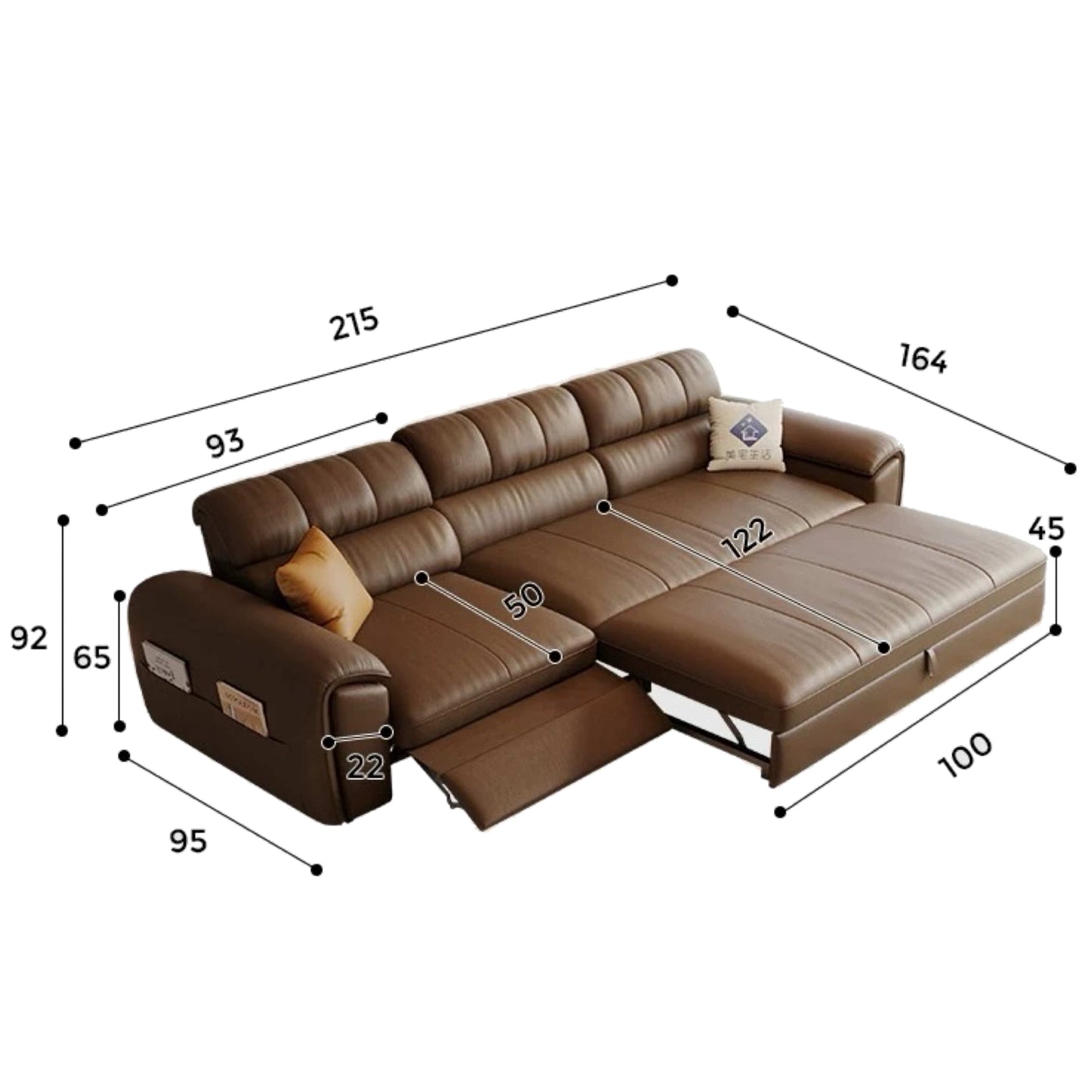 Home Atelier Christen Electric Recliner Leather Sofa Bed