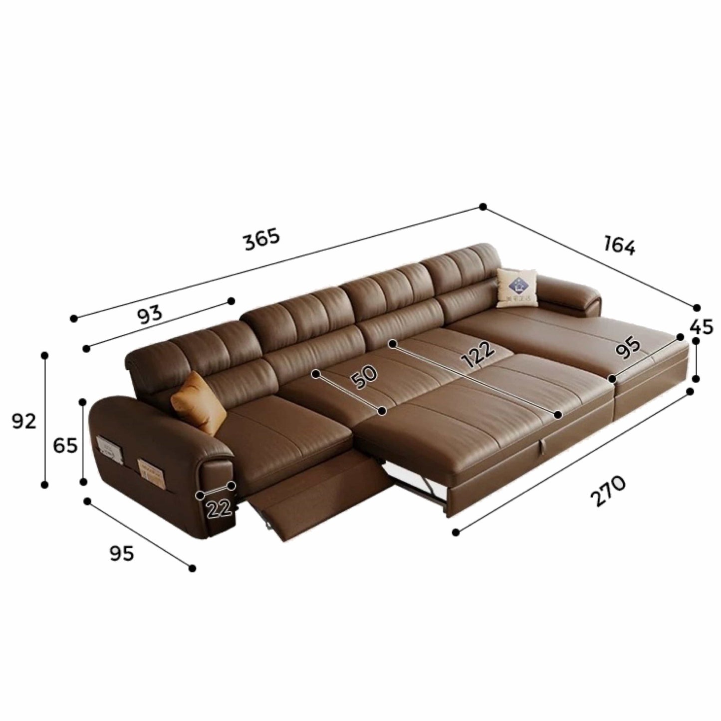 Home Atelier Christen Electric Recliner Leather Sofa Bed