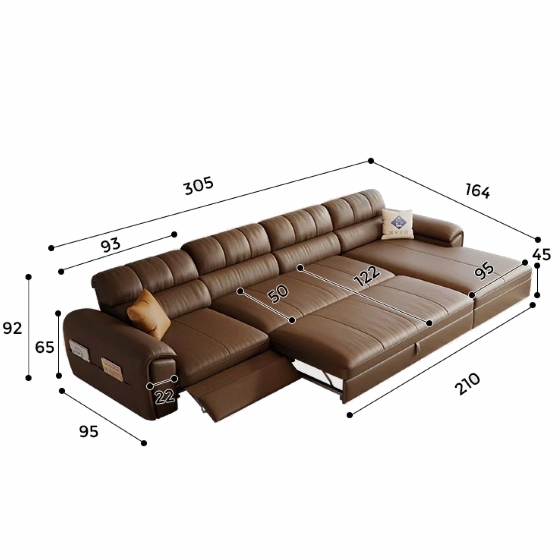 Home Atelier Christen Electric Recliner Leather Sofa Bed