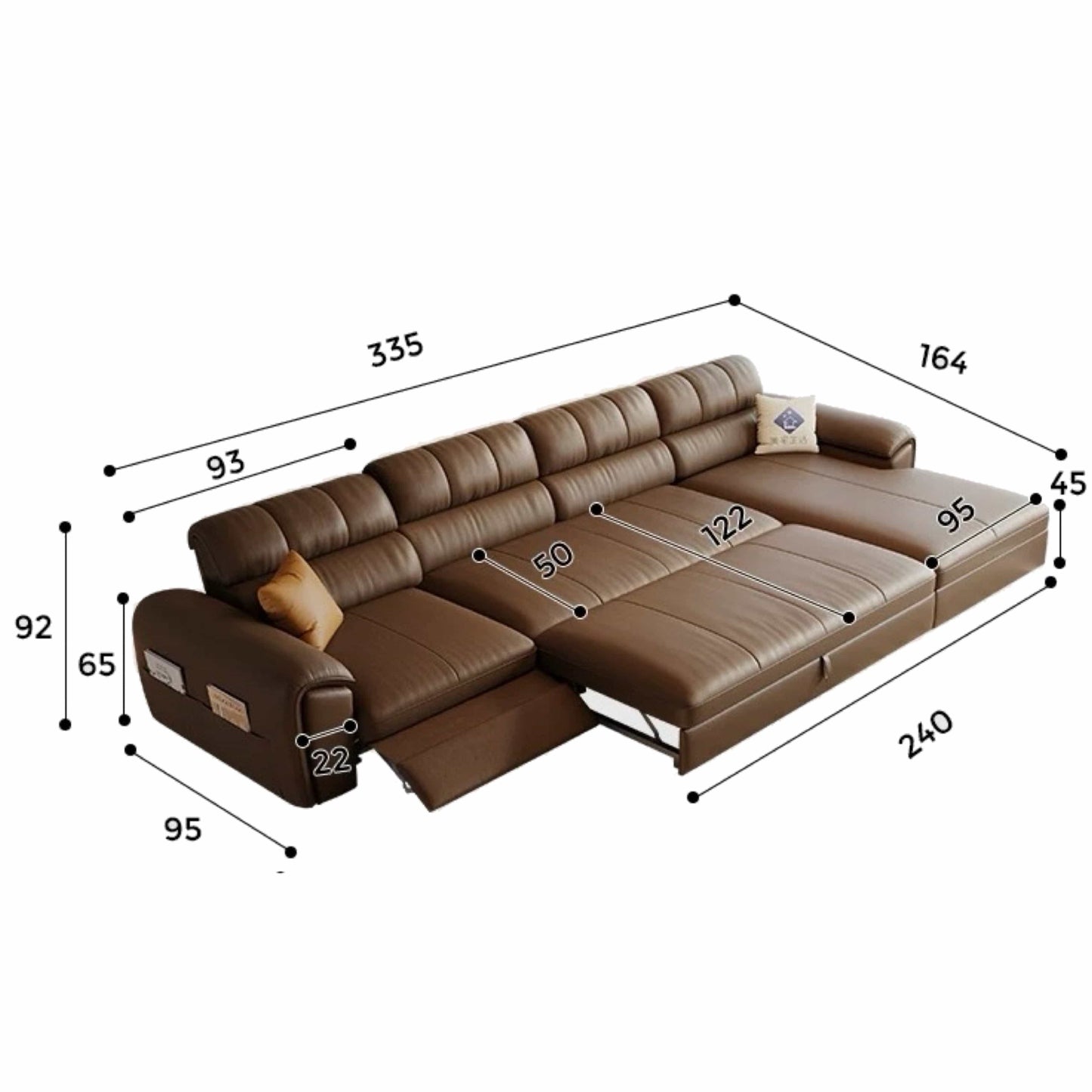 Home Atelier Christen Electric Recliner Leather Sofa Bed